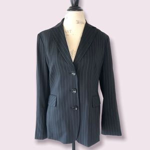 Ann Taylor Striped Three Button Blazer